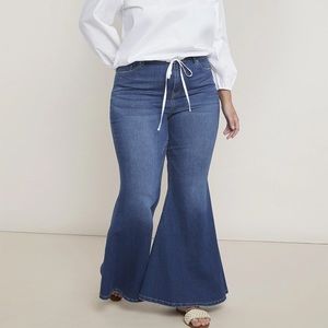 Eloquii Denim Classic Fit Bell Bottom Flare Leg Jeans Wide Leg Women's 16 G